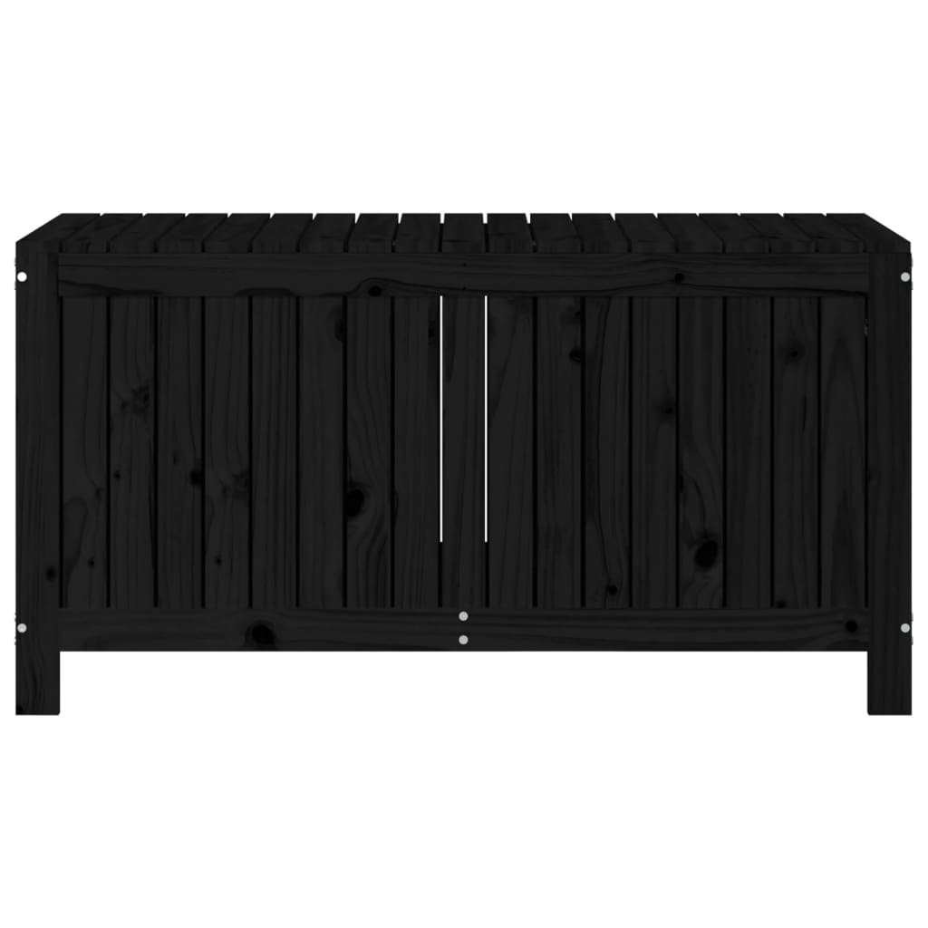 Baú de Arrumação para Jardim - Preto - Madeira de Pinho - 121x55x64 cm