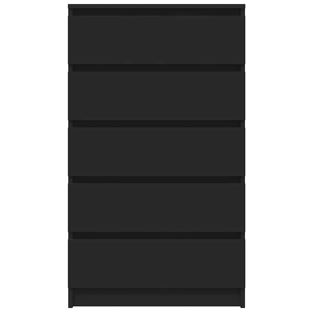 Armário de gavetas 60x36x103 cm derivados de madeira preto