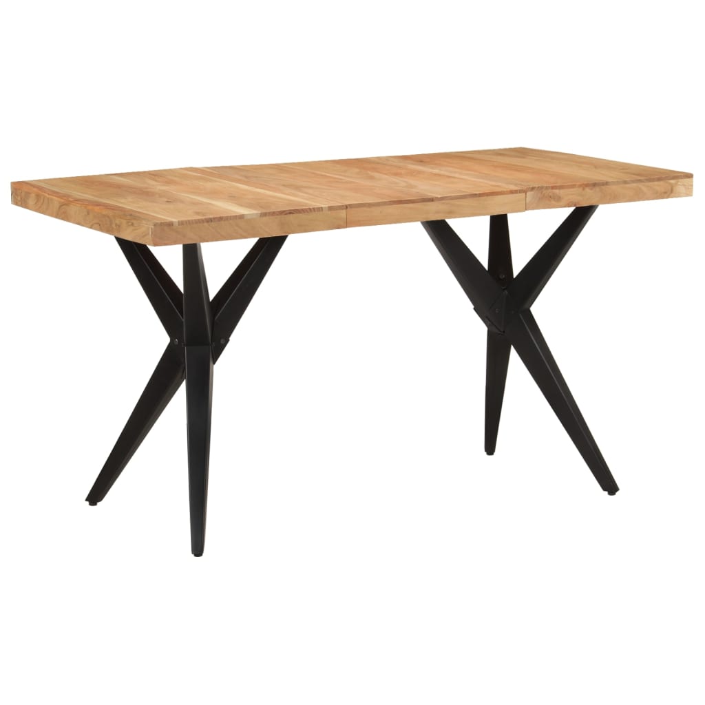Mesa de jantar 140x70x76 cm madeira de acácia maciça preto