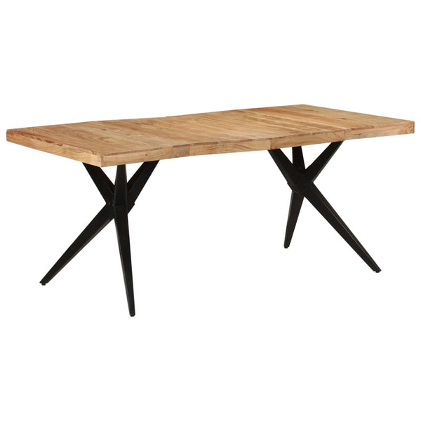 Mesa de jantar 180x90x77 cm madeira de acácia maciça preto