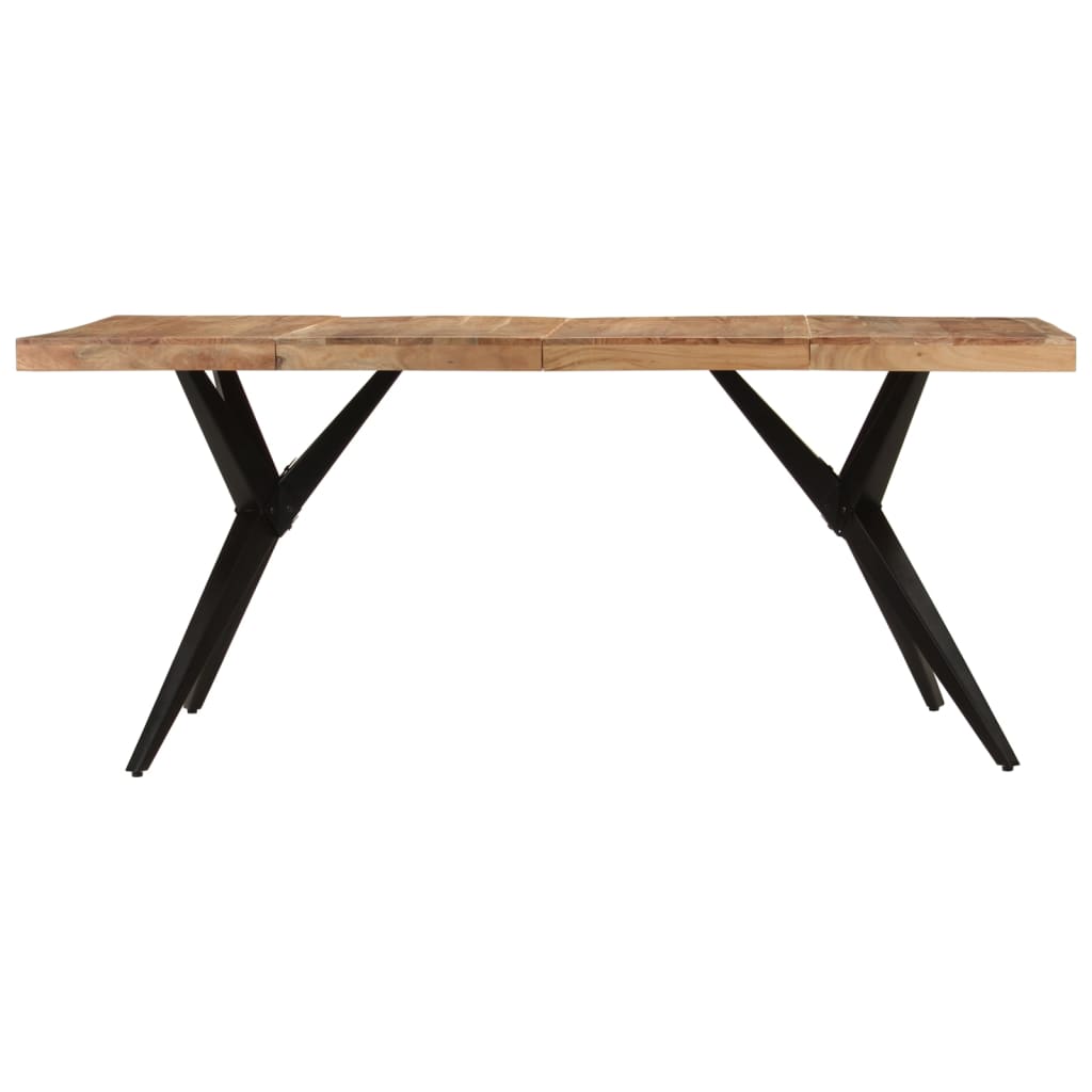 Mesa de jantar 180x90x77 cm madeira de acácia maciça preto