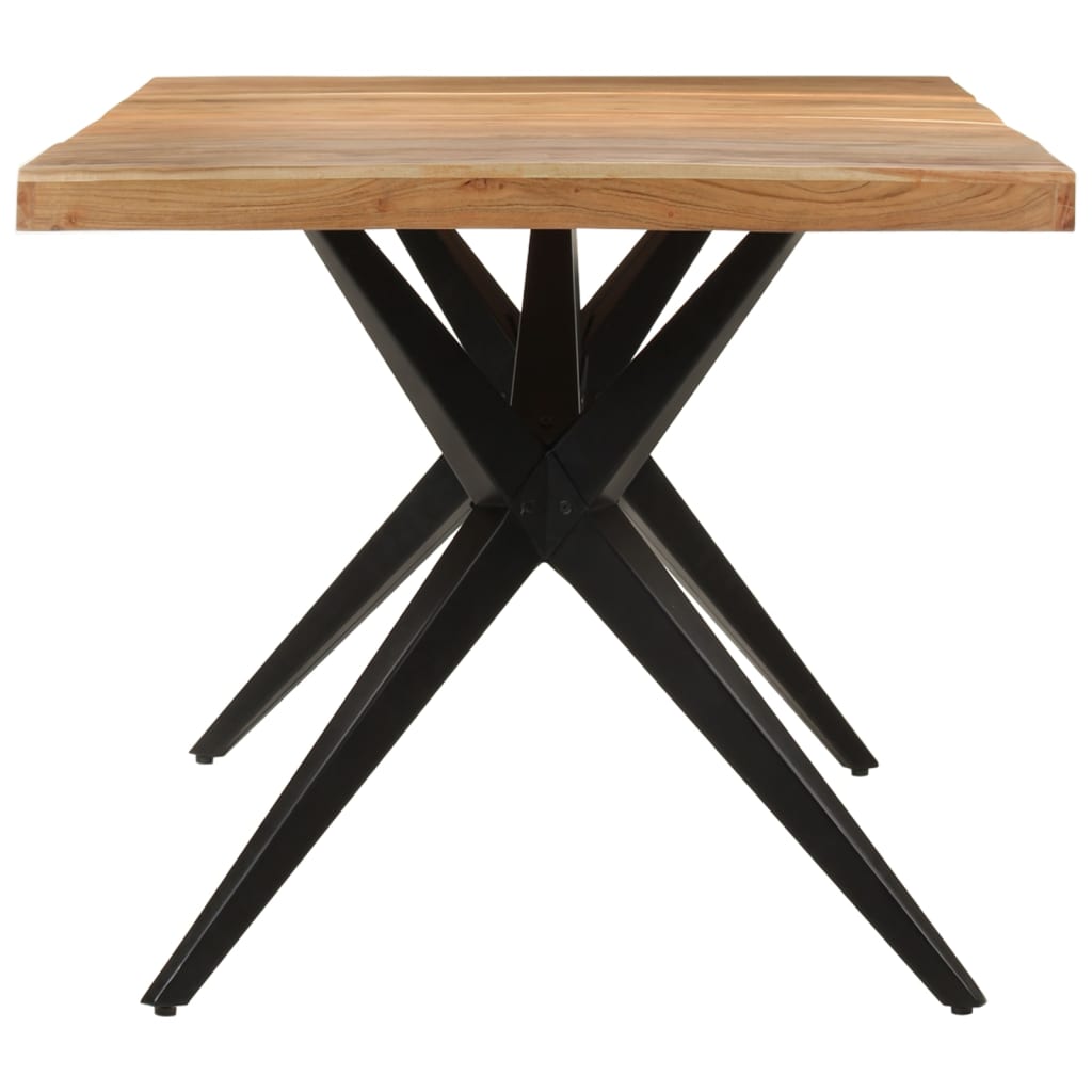 Mesa de jantar 180x90x77 cm madeira de acácia maciça preto
