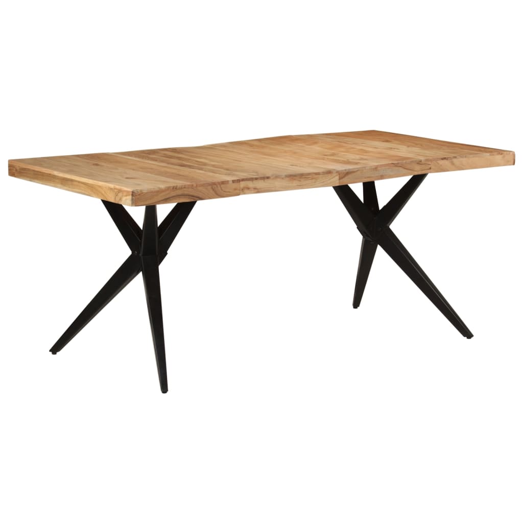 Mesa de jantar 180x90x77 cm madeira de acácia maciça preto
