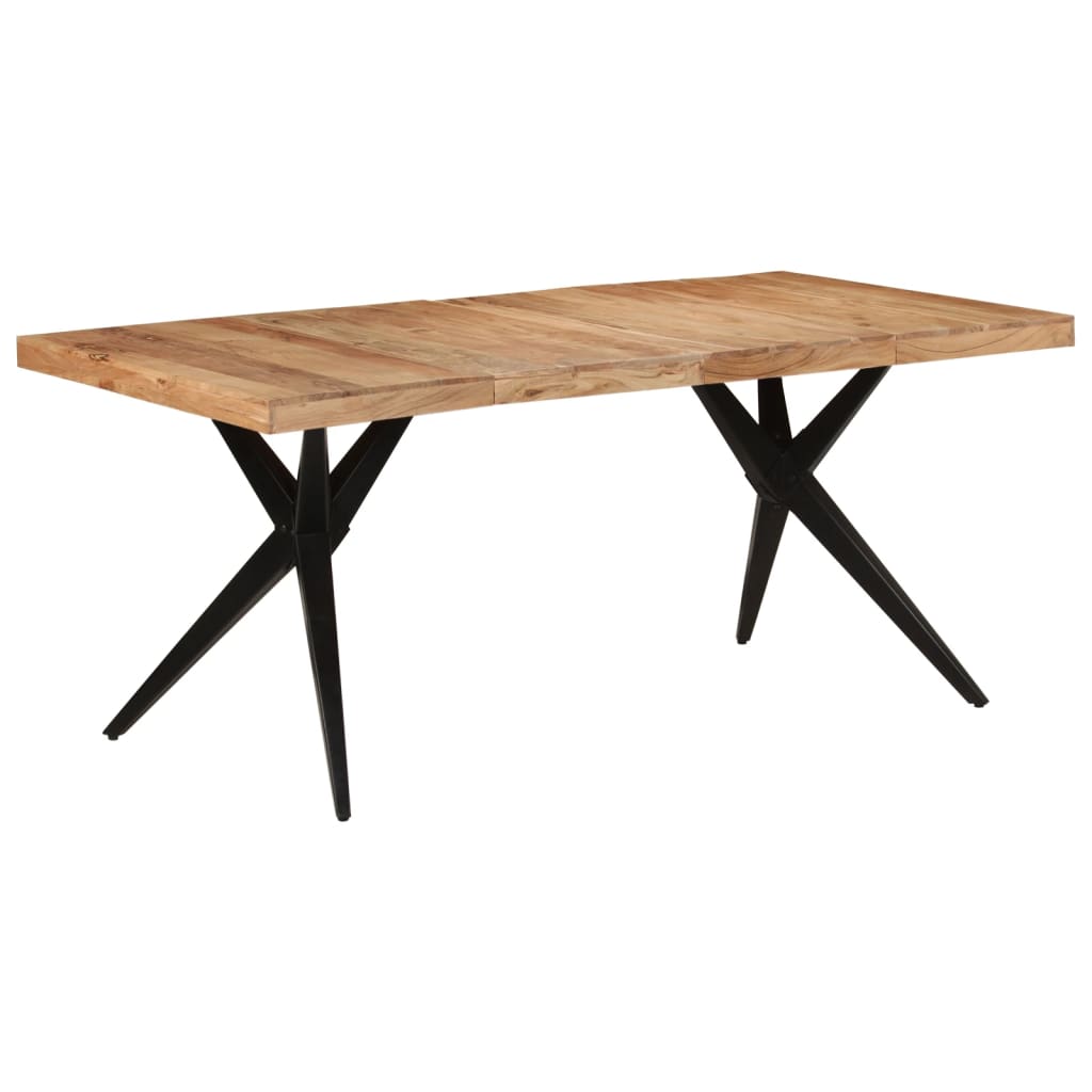 Mesa de jantar 180x90x77 cm madeira de acácia maciça preto