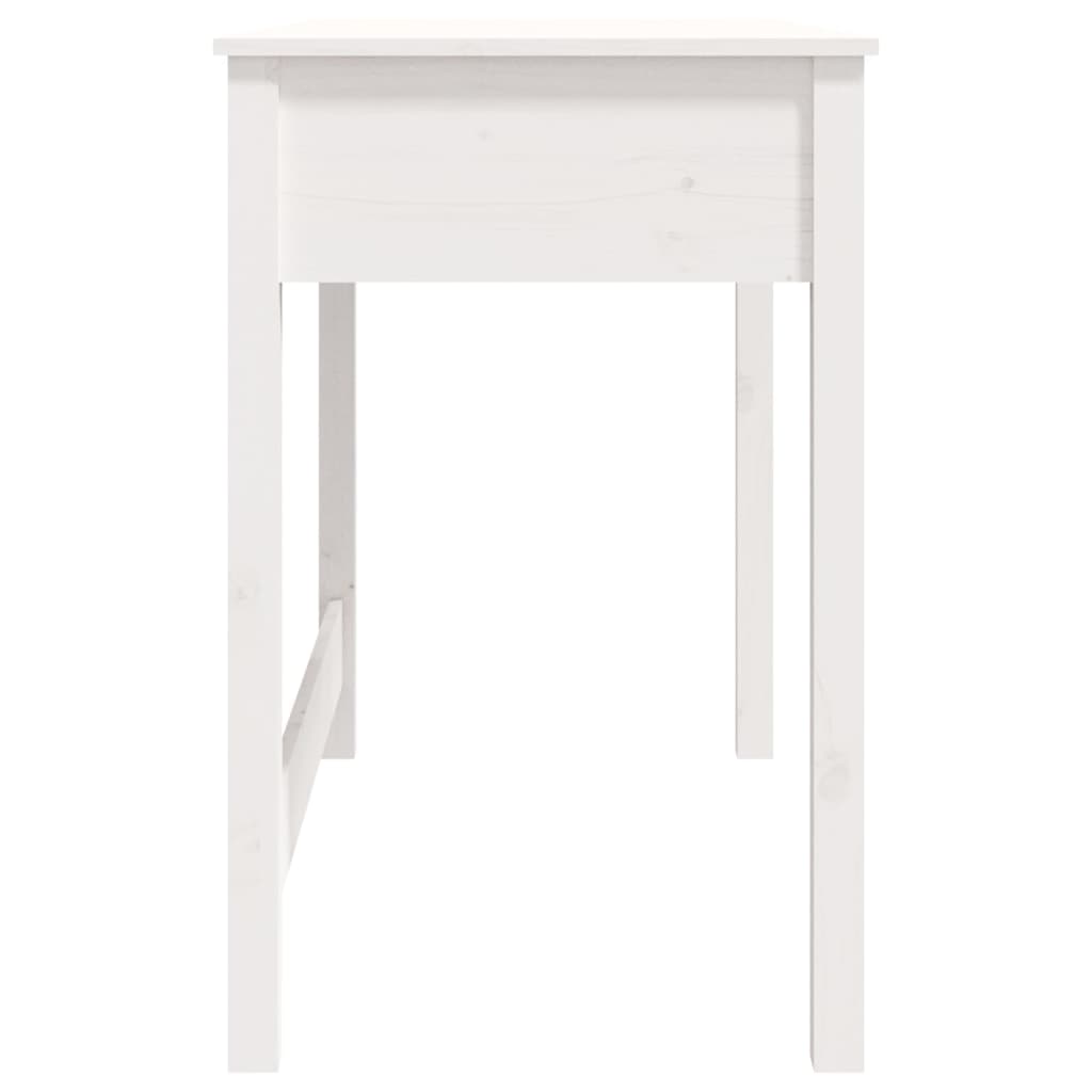 Secretária com 2 Gavetas - Branco - 100x50x78 cm - Pinho Maciço