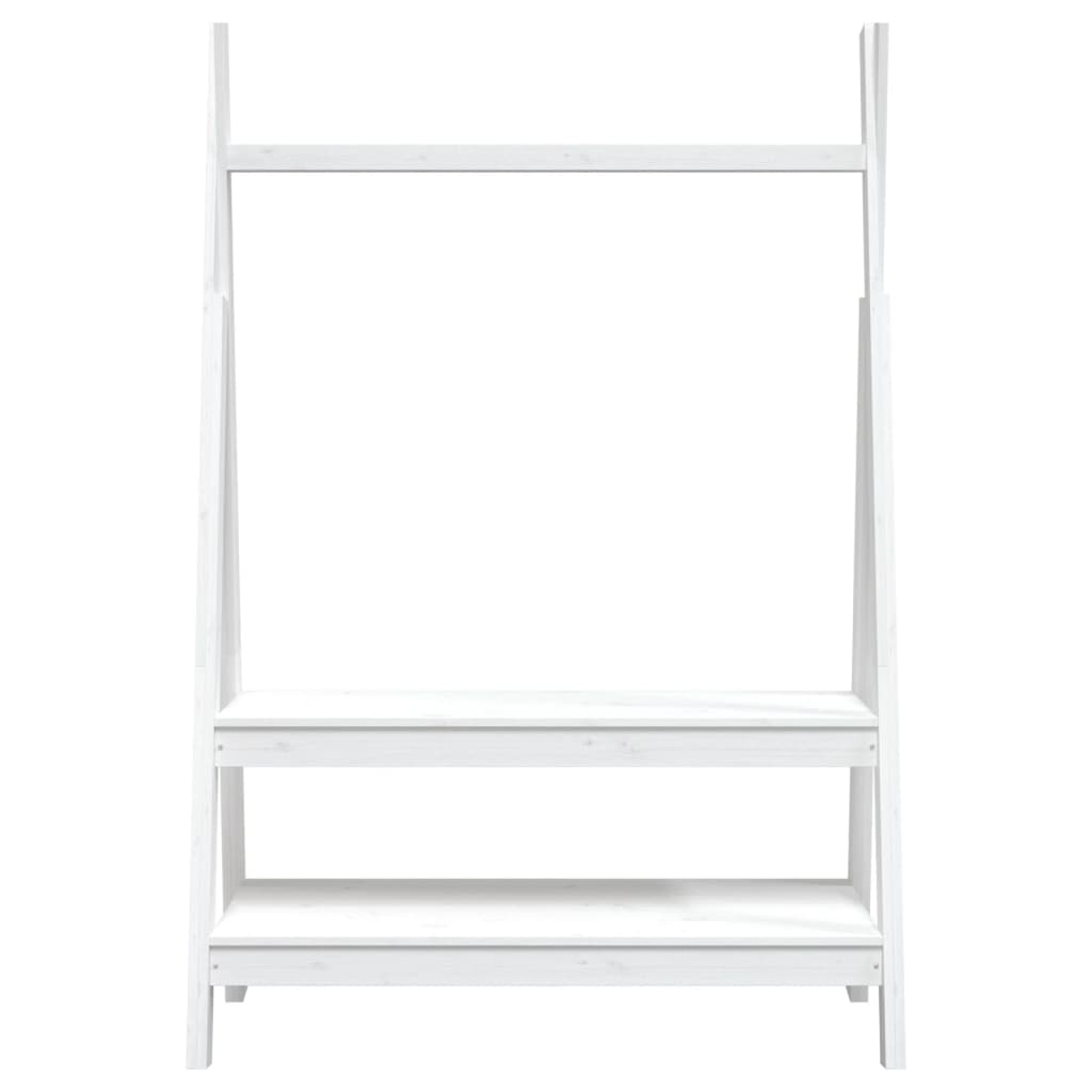 Suporte para roupas 100x45,5x150 cm madeira pinho maciça branco