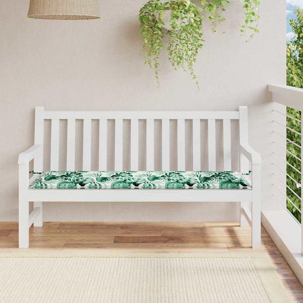 Travesseiro para Banco de Jardim Floral Verde 150 x 50 x 4 cm
