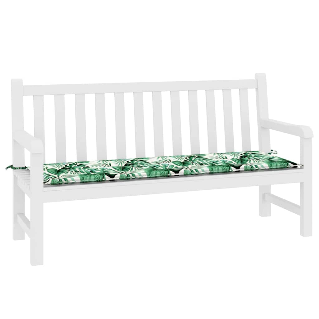 Travesseiro para Banco de Jardim Floral Verde 150 x 50 x 4 cm