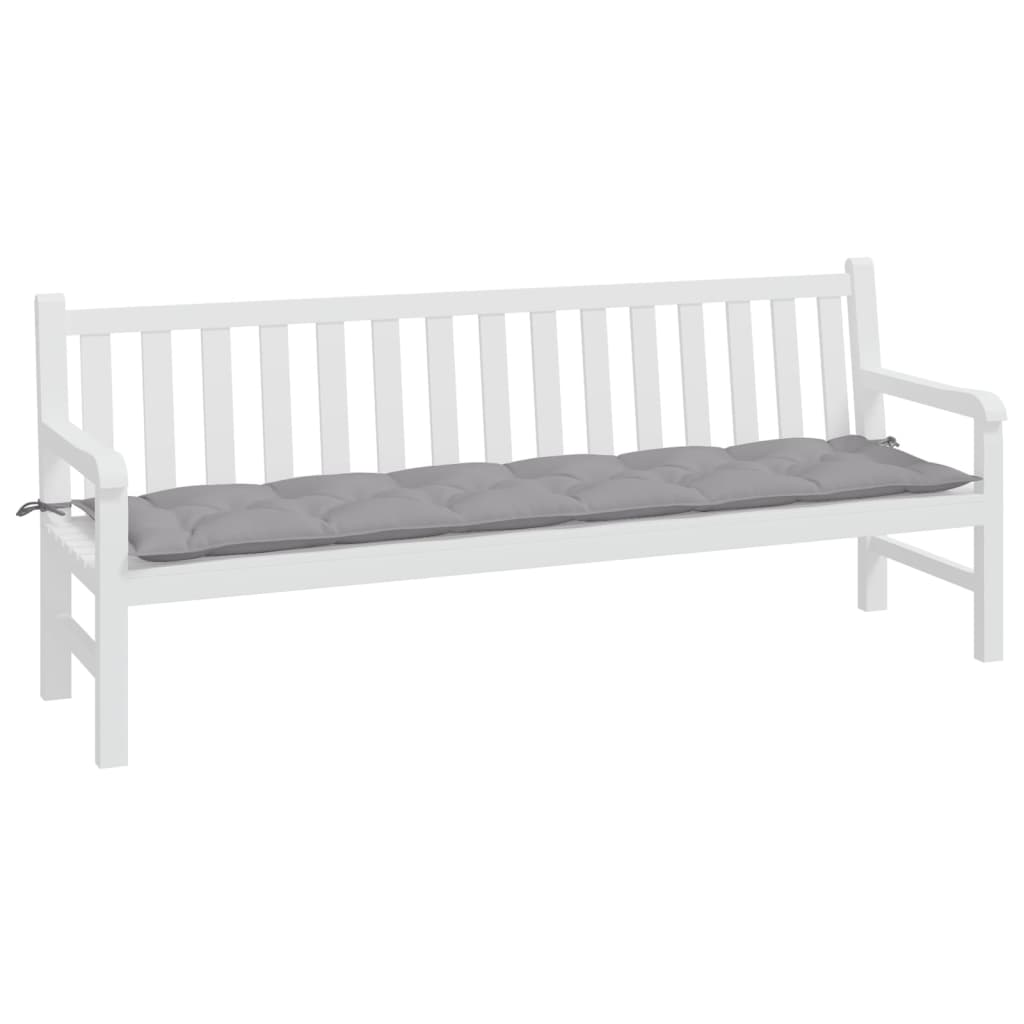 Almofadão p/ banco de jardim 200x50x7cm tecido oxford cinza