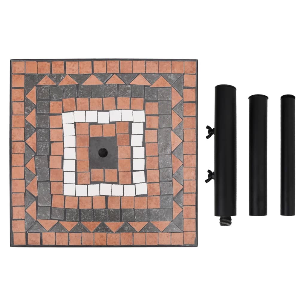 Base para guarda-sol quadrada 12 kg terracota e branco