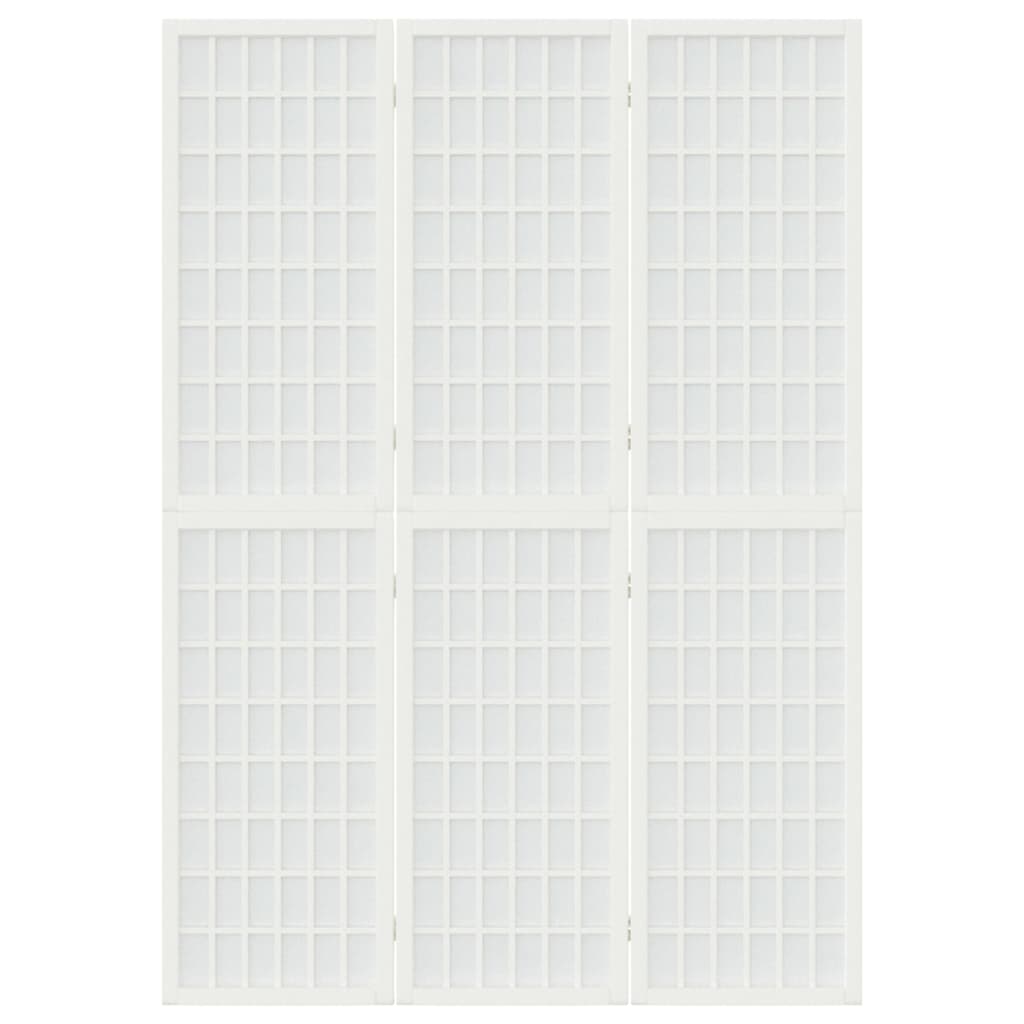 Biombo dobrável com 3 painéis estilo japonês 120x170 cm branco