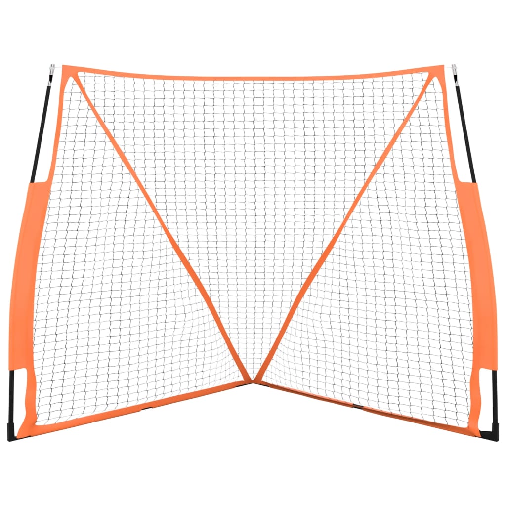 Rede basebol portátil 183x182x183cm aço/poliéster laranja/preto