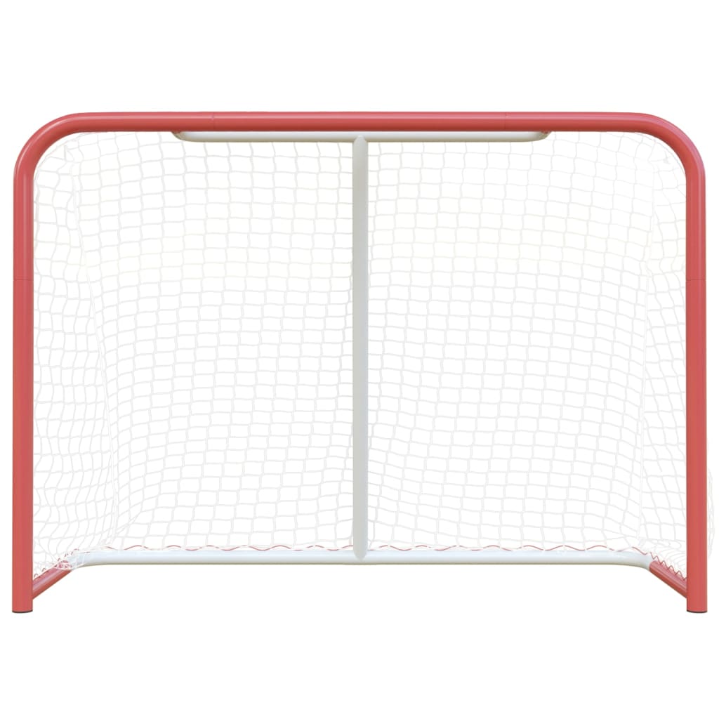 Baliza hóquei c/rede 153x60x118cm aço/poliéster vermelho/branco
