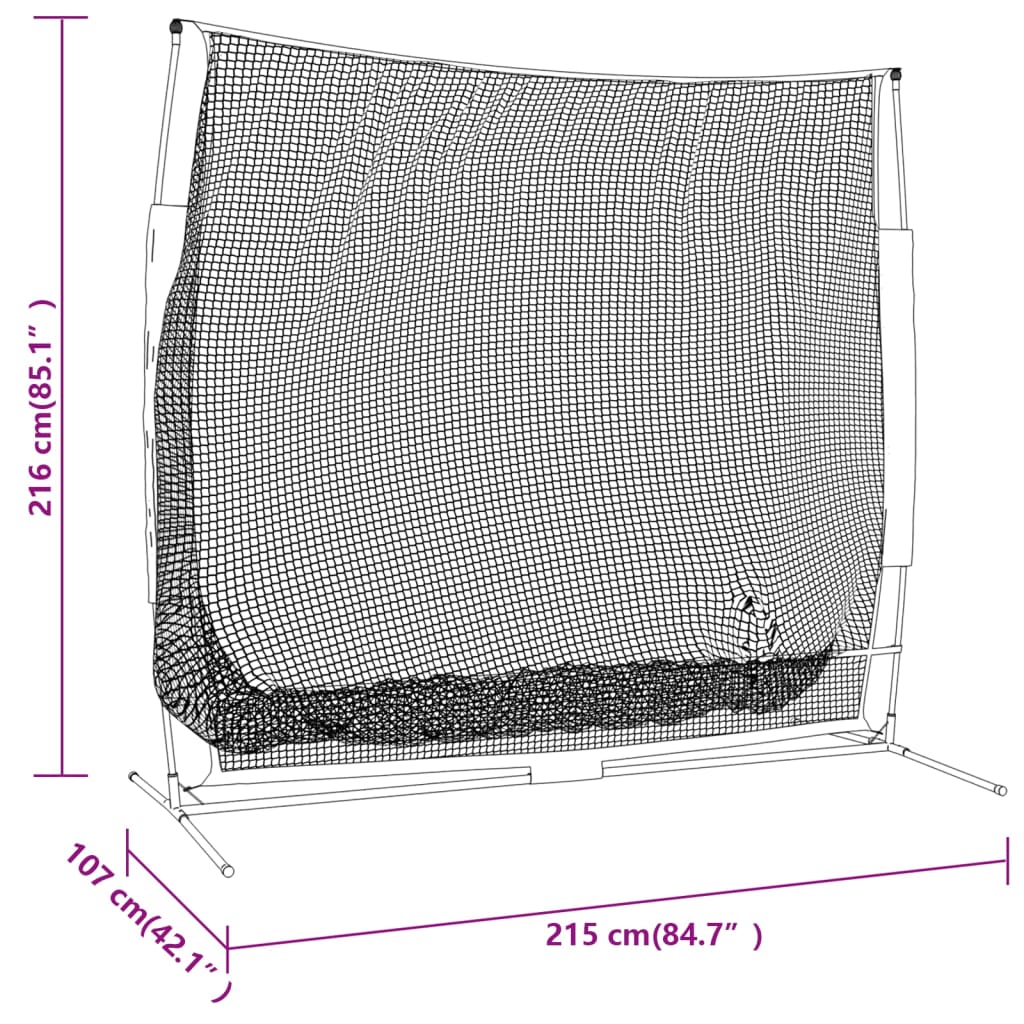 Rede p/ treino de golfe 215x107x216cm poliéster preto e laranja