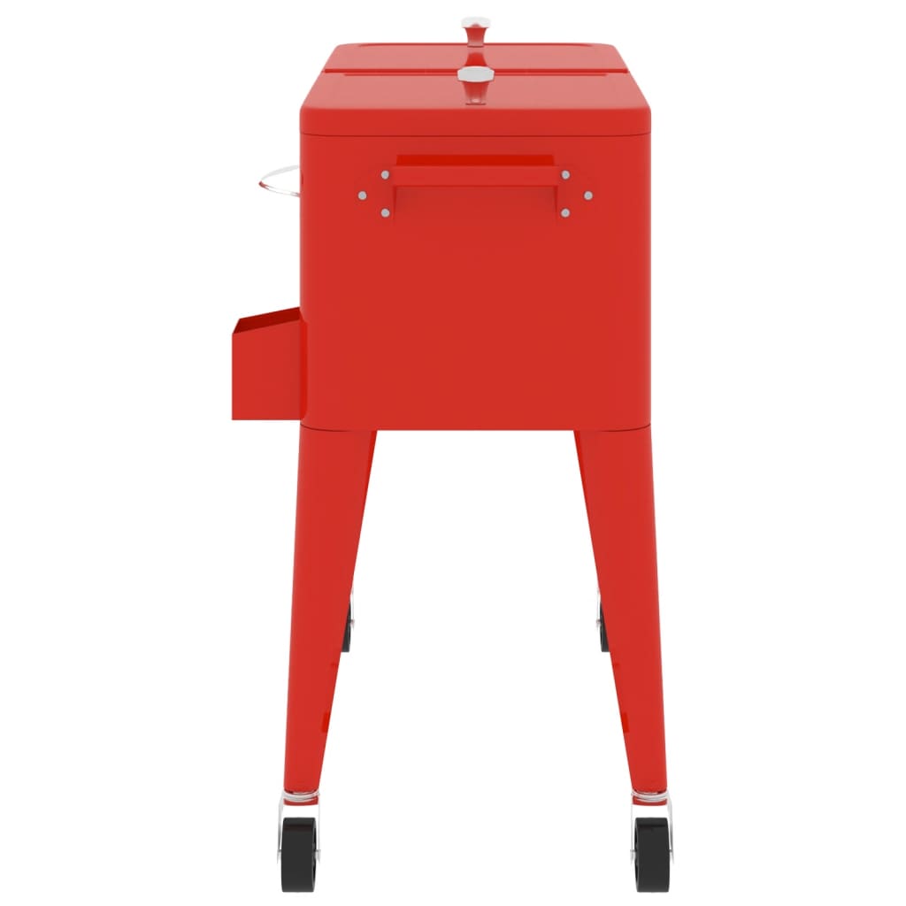 Carrinho refrigerador com rodas 92x43x89 cm vermelho