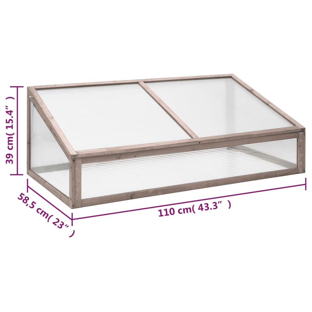 Estufa 110x58,5x39 cm madeira de abeto cinzento