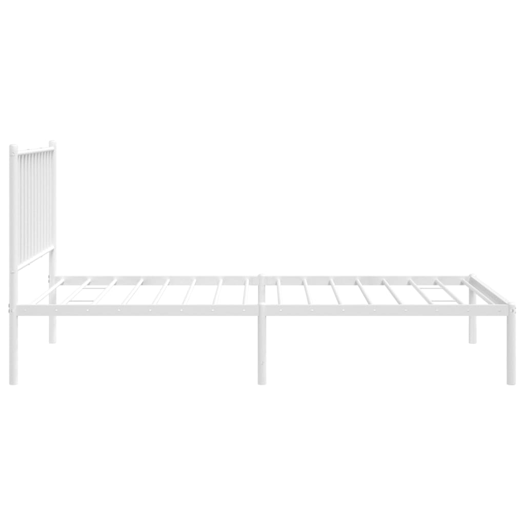 Estrutura de cama com cabeceira 90x190 cm metal branco