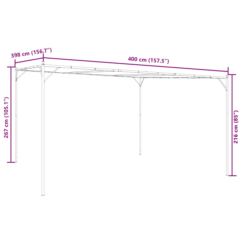 Gazebo 4x4 m 180 g/m² tecido e aço branco