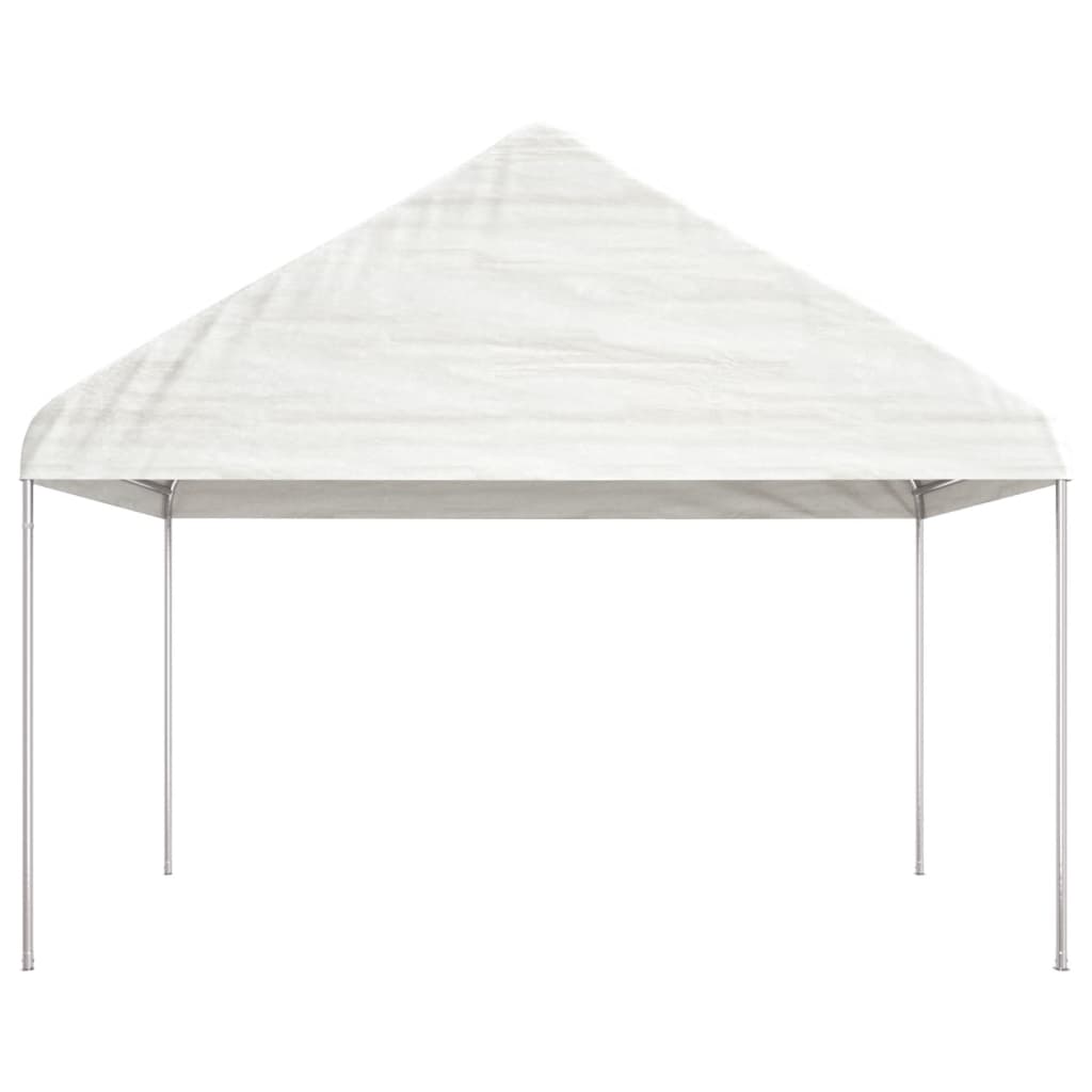 Gazebo com telhado 4,08x2,23x3,22 m polietileno branco