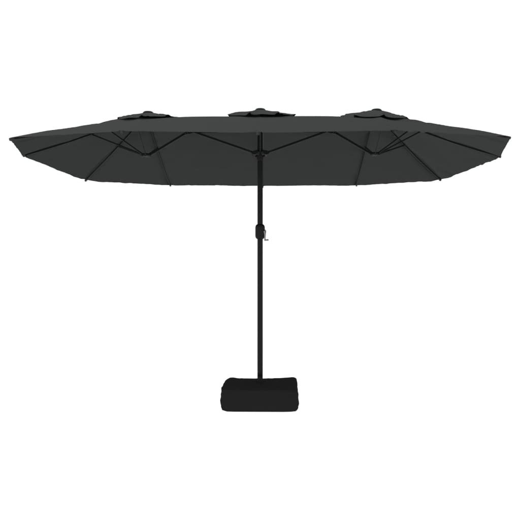 Guarda-sol de jardim c/ cabeça dupla/LED 449x265 cm antracite