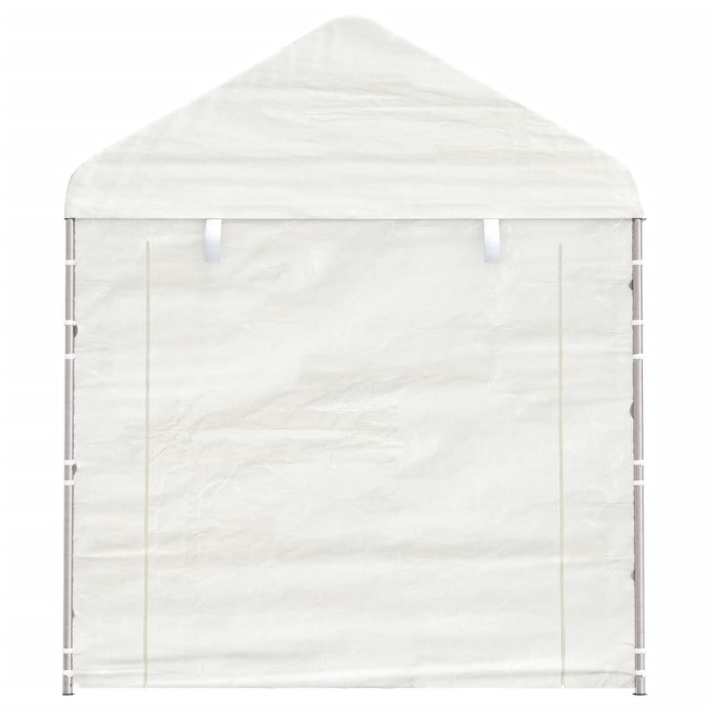 Gazebo com telhado 6,69x2,28x2,69 m polietileno branco