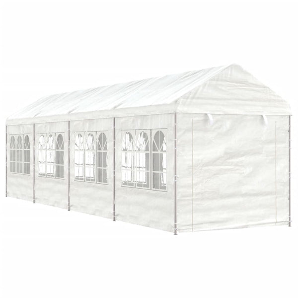 Gazebo com telhado 8,92x2,28x2,69 m polietileno branco