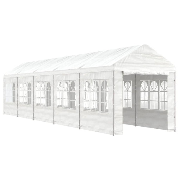 Gazebo com telhado 11,15x2,28x2,69 m polietileno branco