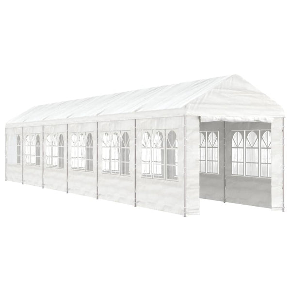 Gazebo com telhado 13,38x2,28x2,69 m polietileno branco