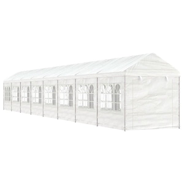 Gazebo com telhado 17,84x2,28x2,69 m polietileno branco