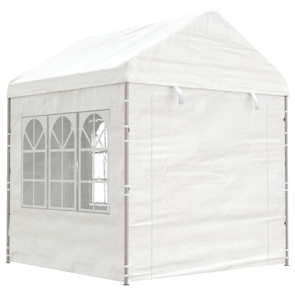 Gazebo com telhado 20,07x2,28x2,69 m polietileno branco
