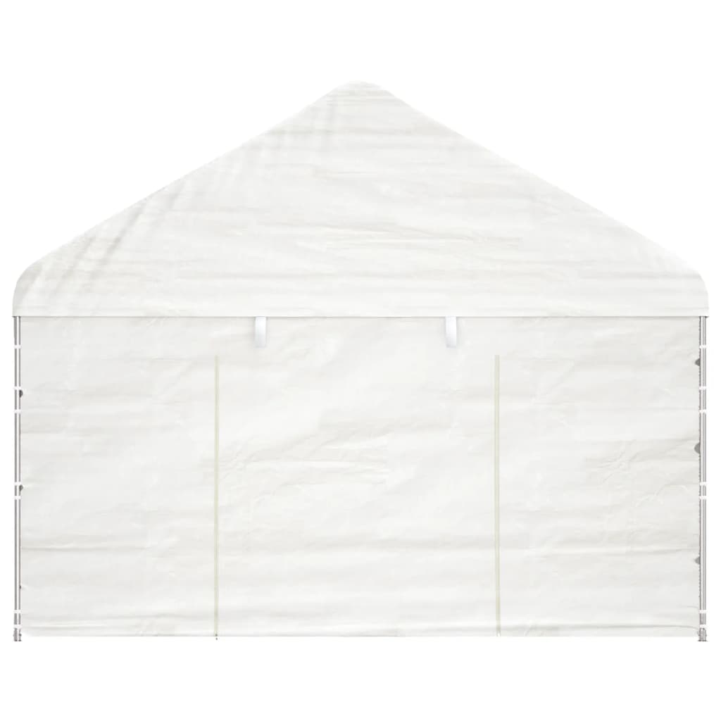 Gazebo com telhado 11,15x4,08x3,22 m polietileno branco