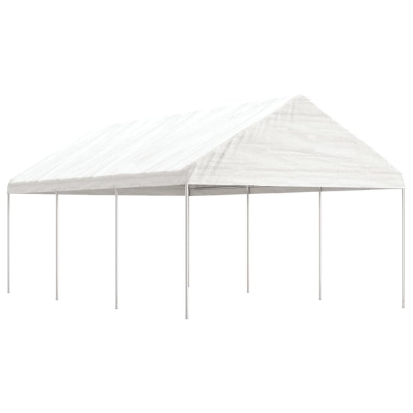 Gazebo com telhado 6,69x4,08x3,22 m polietileno branco
