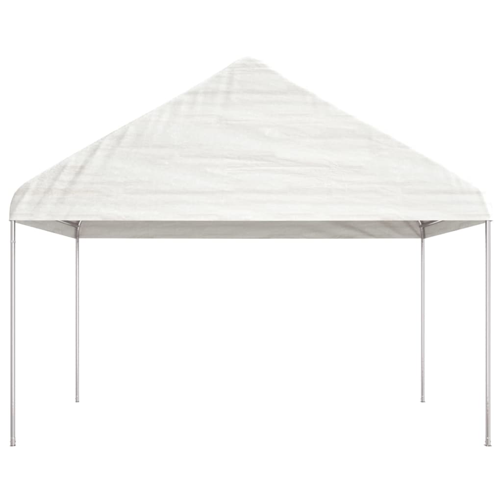 Gazebo com telhado 6,69x4,08x3,22 m polietileno branco