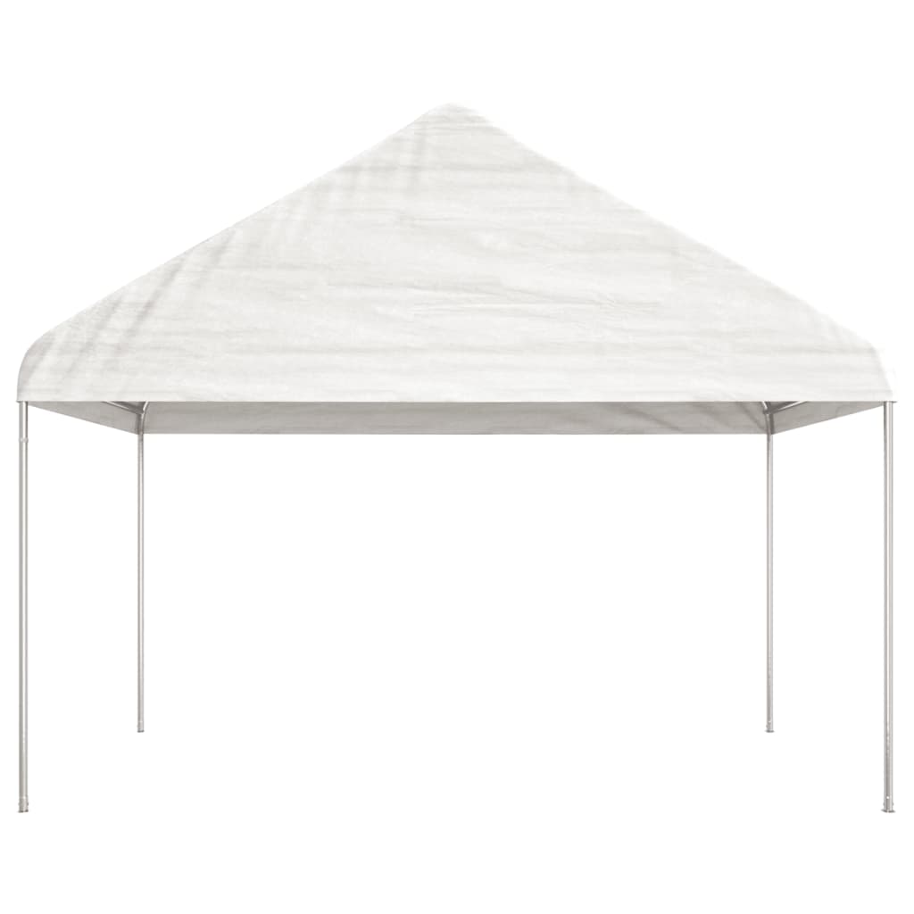 Gazebo com telhado 17,84x4,08x3,22 m polietileno branco