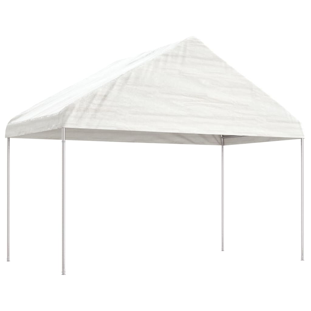 Gazebo com telhado 20,07x4,08x3,22 m polietileno branco
