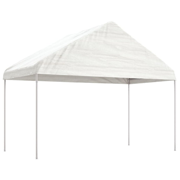 Gazebo com telhado 20,07x4,08x3,22 m polietileno branco
