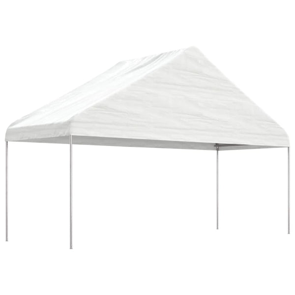 Gazebo com telhado 13,38x5,88x3,75 m polietileno branco