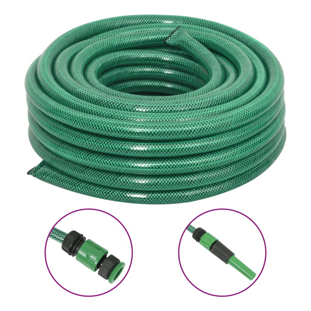 Mangueira de jardim com conjunto de encaixe 0,75" 10m PVC verde
