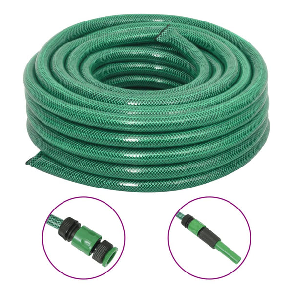 Mangueira de jardim com conjunto de encaixe 0,75" 10m PVC verde