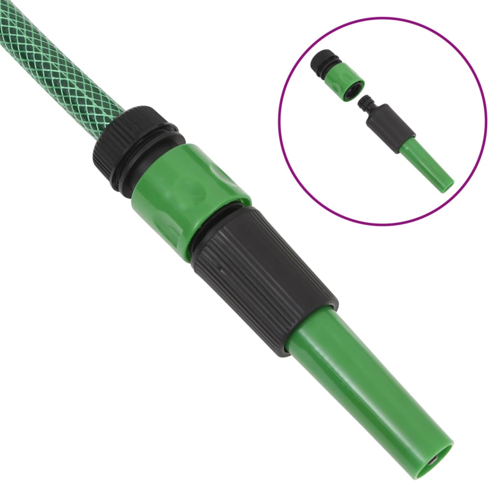 Mangueira de jardim com conjunto de encaixe 0,75" 10m PVC verde