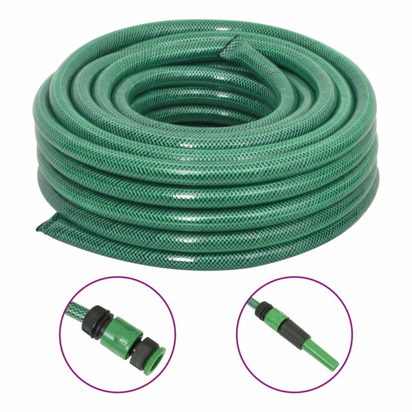 Mangueira de jardim com conjunto de encaixe 0,75" 30m PVC verde