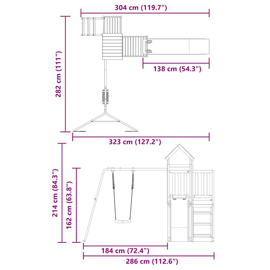 Conjunto de brincar para exterior madeira de pinho impregnada