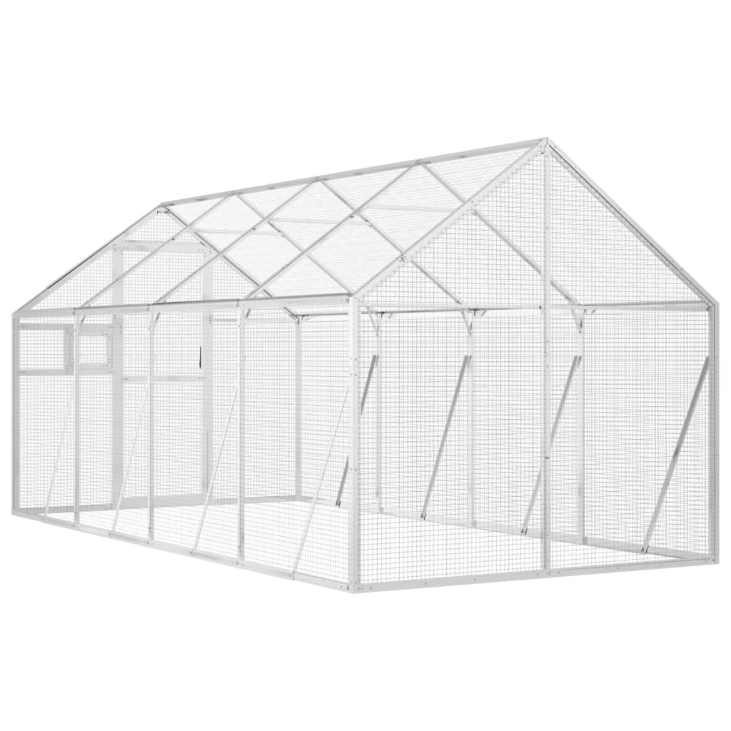 Aviário 1,79x4x1,85 m alumínio prateado
