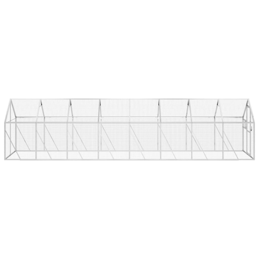 Aviário 1,79x8x1,85 m alumínio prateado