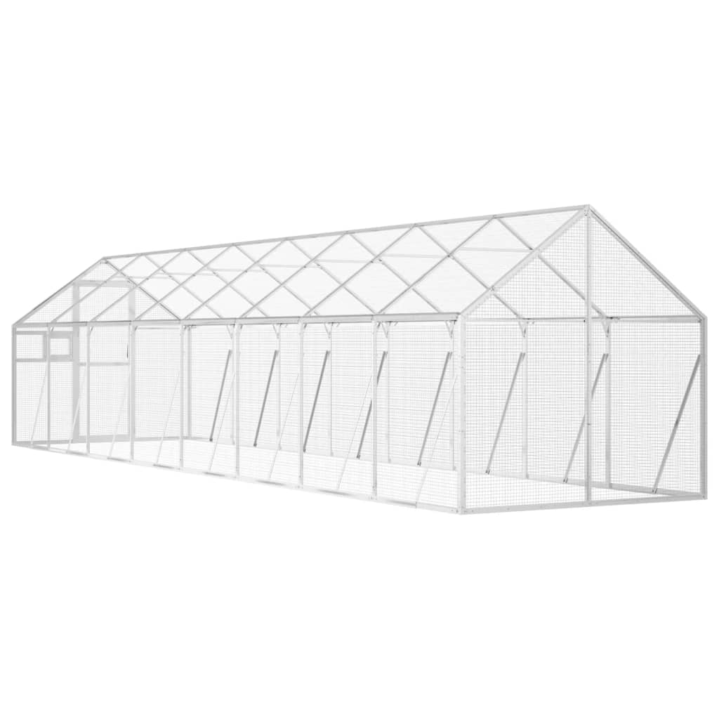 Aviário 1,79x8x1,85 m alumínio prateado