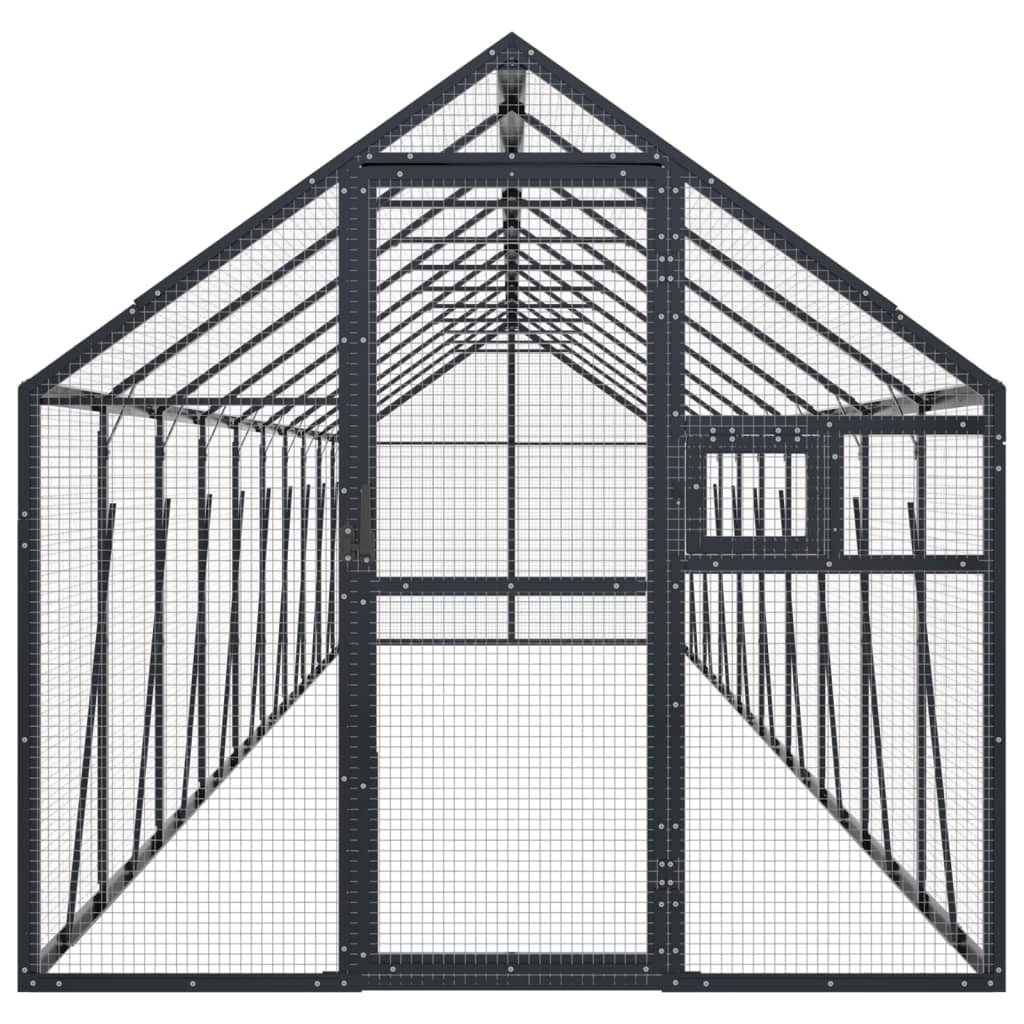 Aviário 1,79x10x1,85 m alumínio antracite