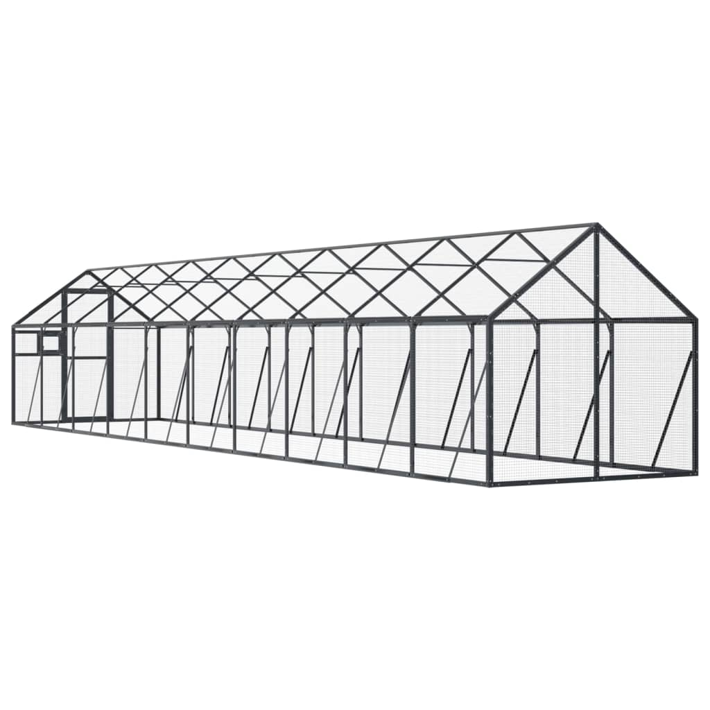 Aviário 1,79x10x1,85 m alumínio antracite