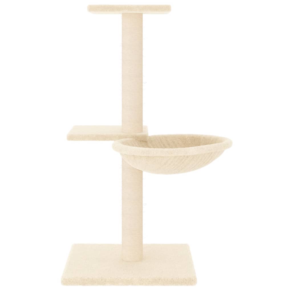 Árvore para gatos c/ postes arranhadores sisal 72 cm cor creme
