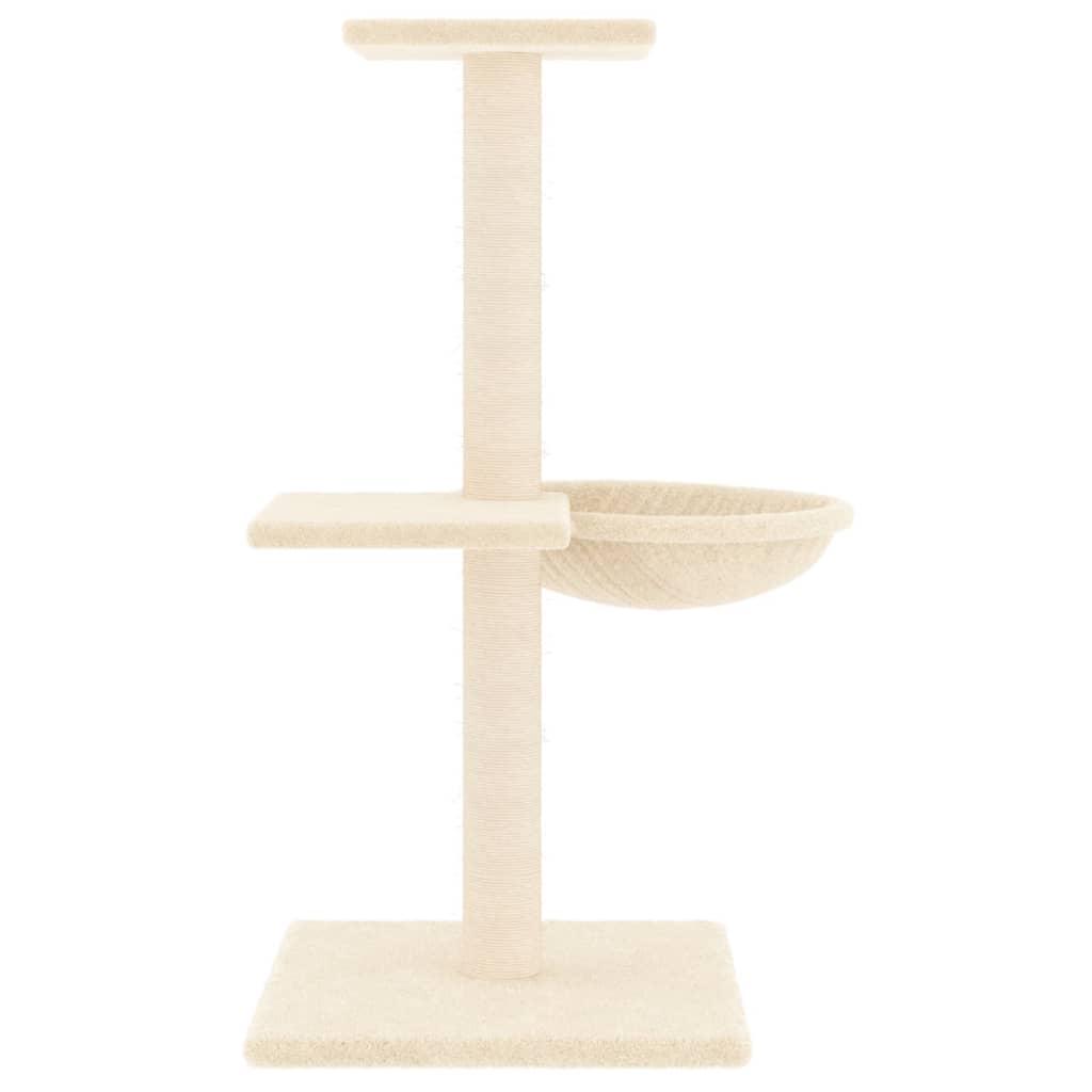 Árvore para gatos c/ postes arranhadores sisal 72 cm cor creme
