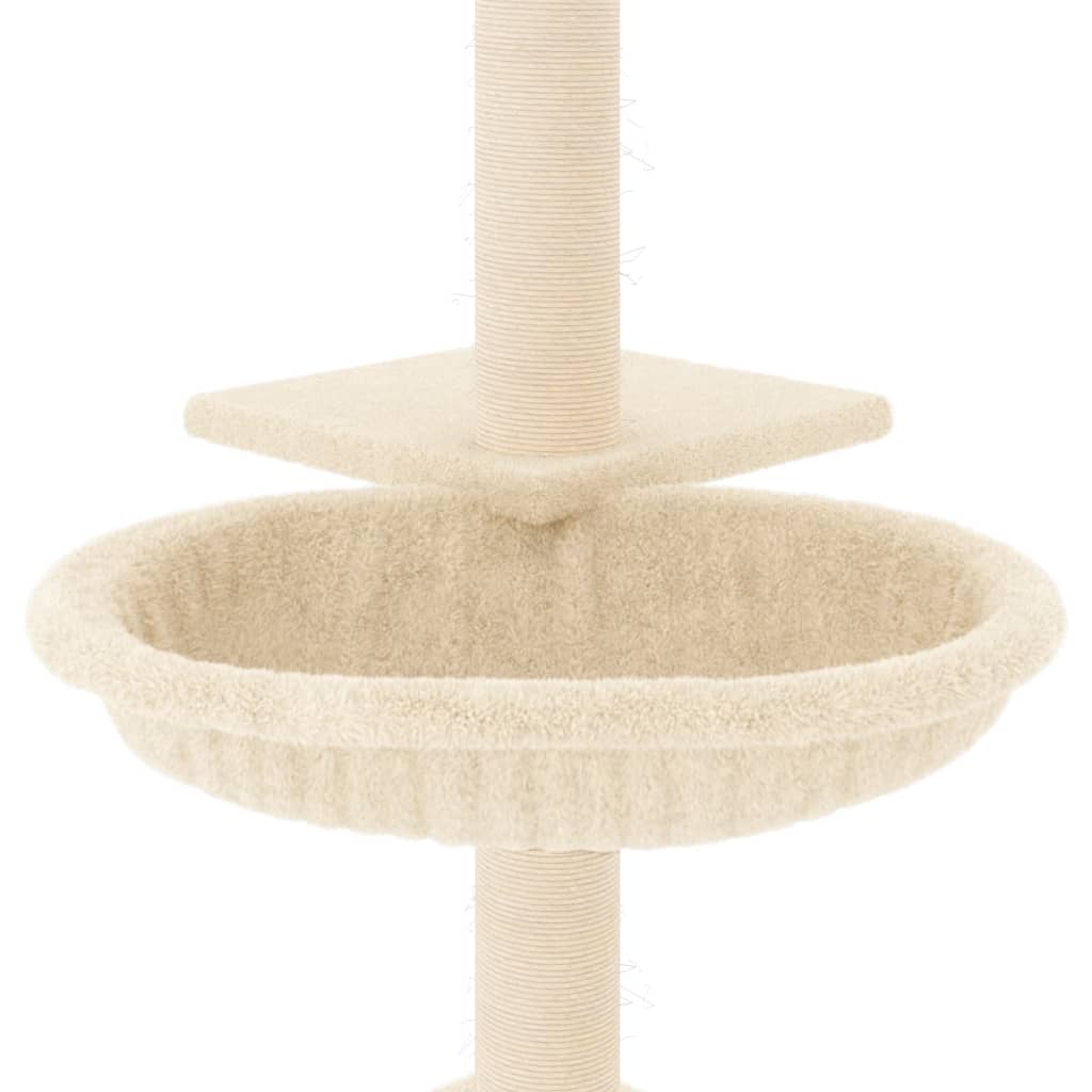 Árvore para gatos c/ postes arranhadores sisal 72 cm cor creme